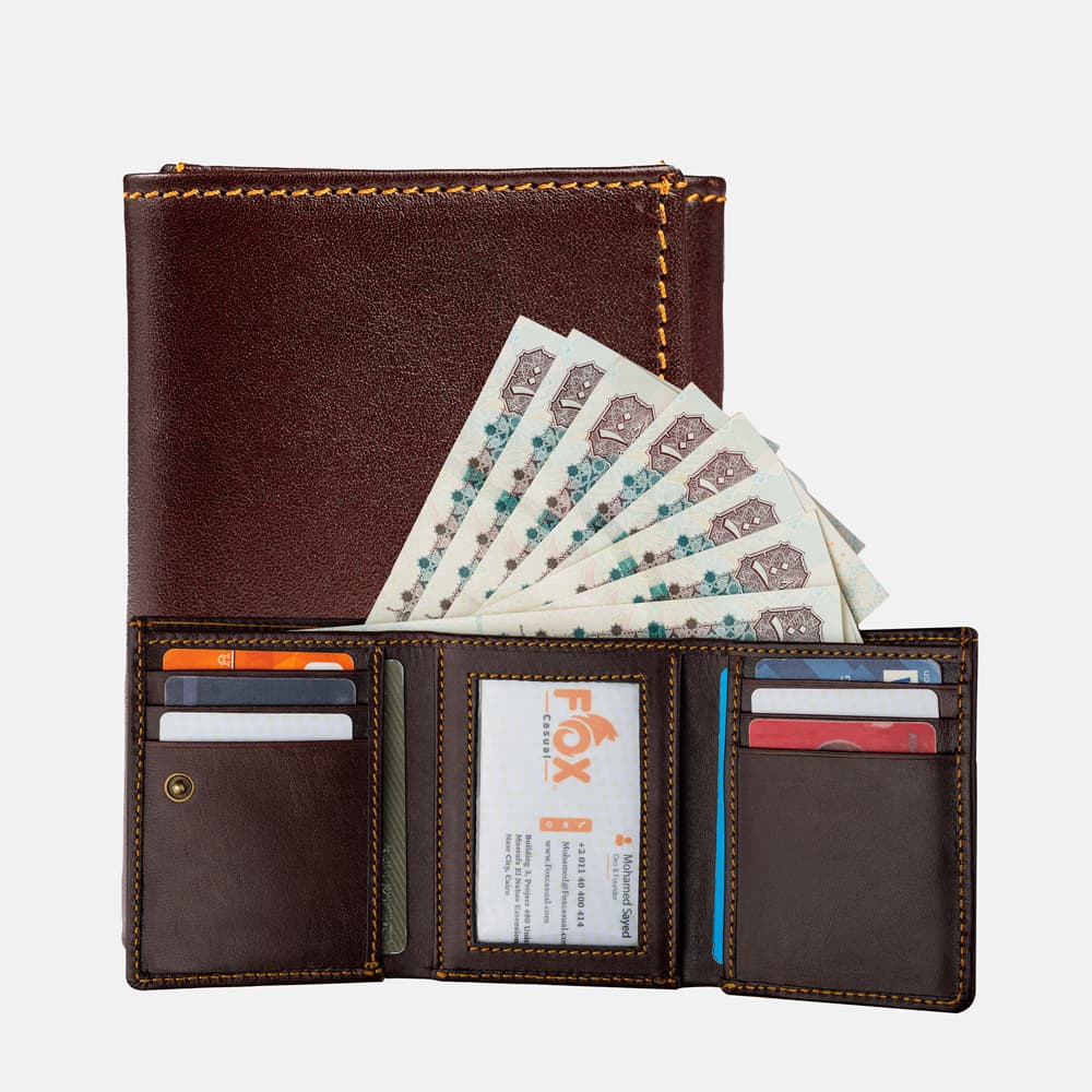PU Leather Trifold Wallet for Men